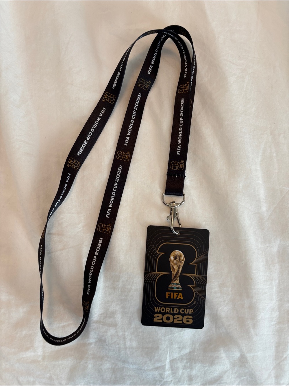 FIFA World Cup 2026 Black & Gold Lanyard Badge